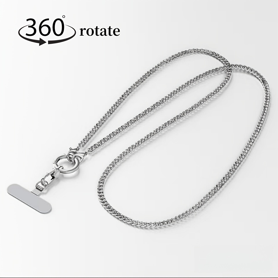 Image of Exquisite Vintage Stainless Steel Phone Chain With A Lanyard. With Alloy Clips And Connectors, Suitable For Handbags And Camera Straps. A Phone Anti-theft Chain, Suitable For Men And Women