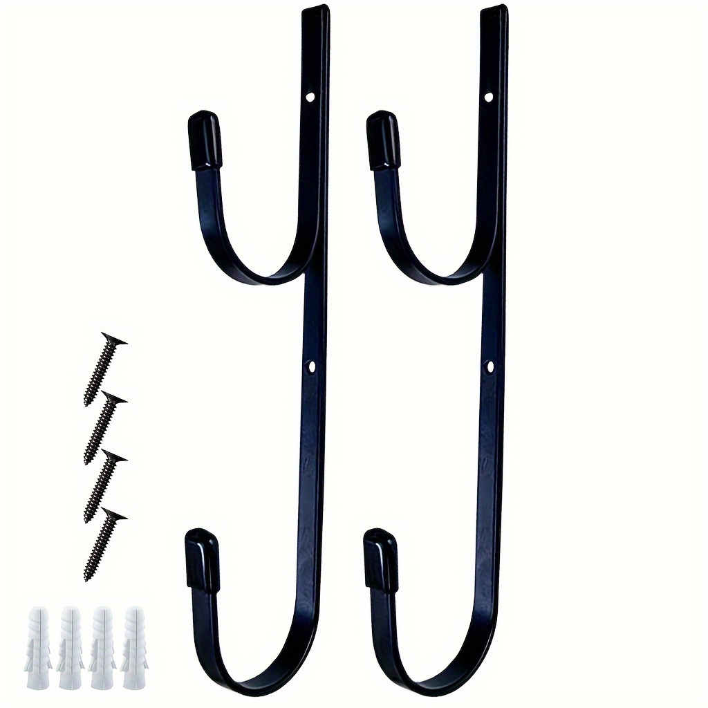 E-shop 2er-Set Poolstangenhalter, Pool- und Gartenzaunhaken, Wandmontage Garagenorganizer, Poolausrüstungshaken, Hochleistungs-Poolwerkzeug-Organizer