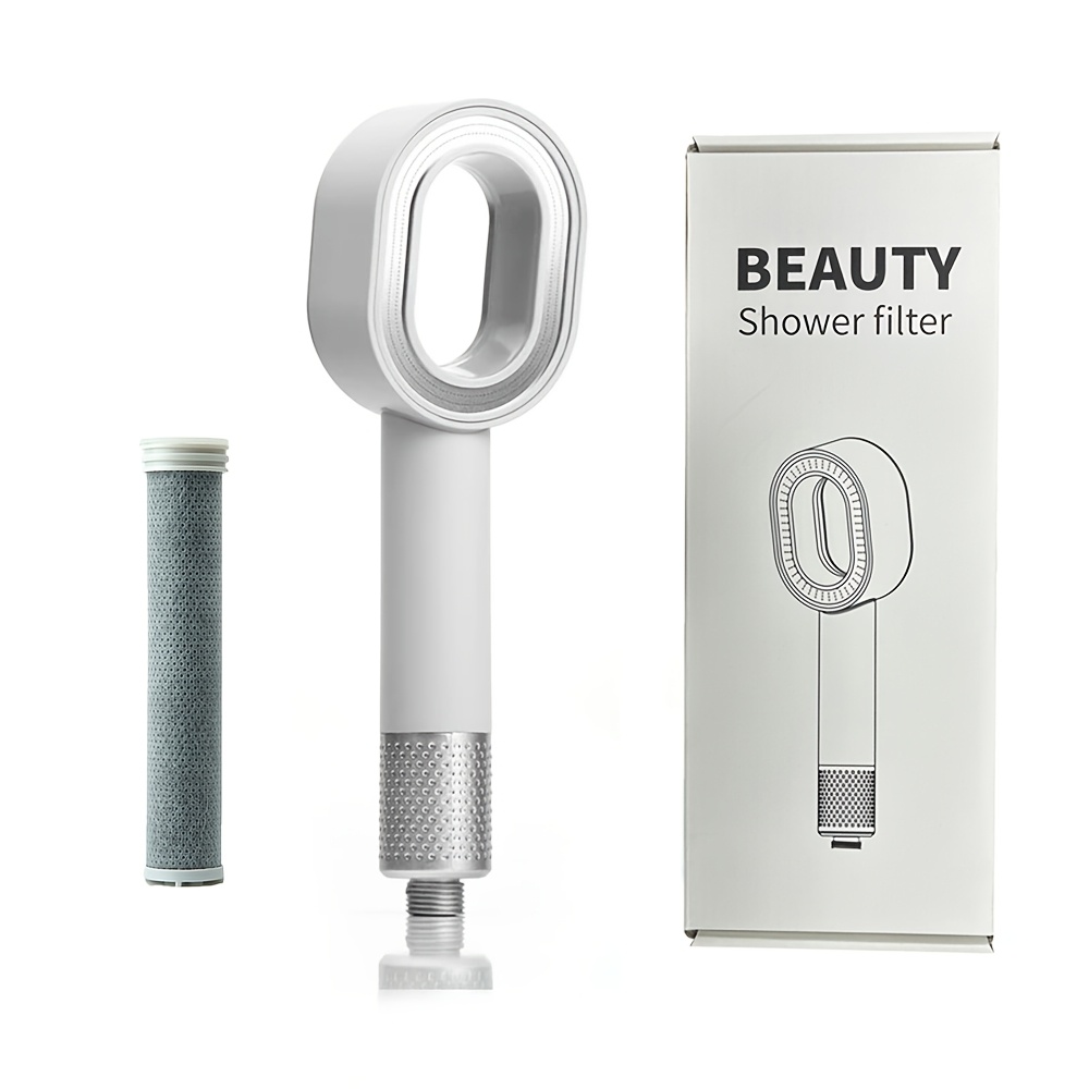 TEMU High-pressure Filter Shower Head With Built-in Carbon Filter System - Removes & Impurities For Soft Water, Wall-mounted Handheld Showerhead