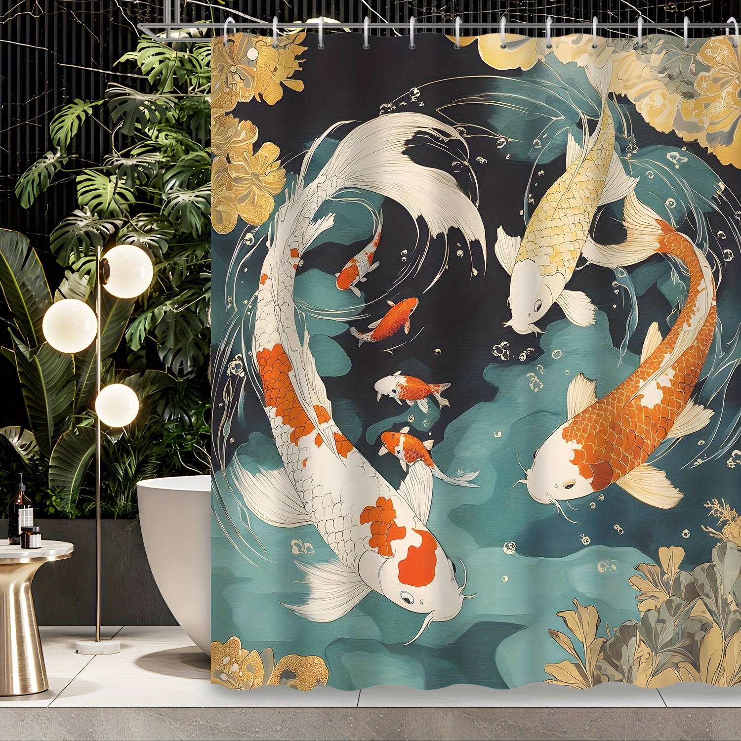 

Traditional Chinese Koi Shower Curtain 12 - , , And Of Polyester