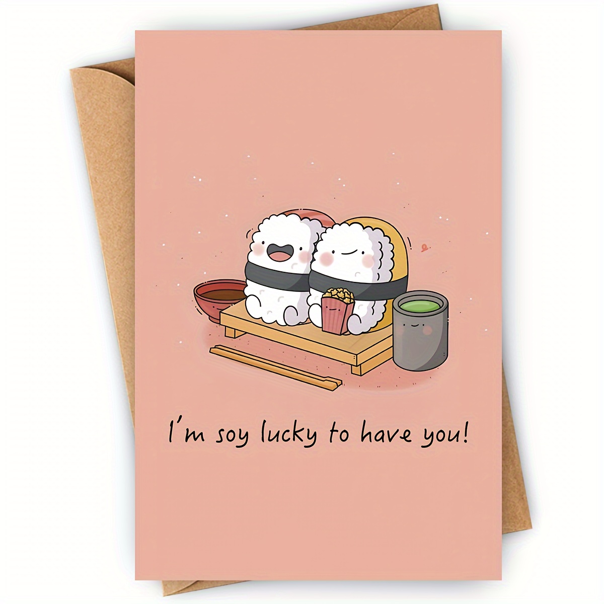 

Funny Sushi-themed Birthday Card With 'i'm So Lucky To Have You!' Pun - Perfect Gift For Family, Friends, Colleagues & Besties