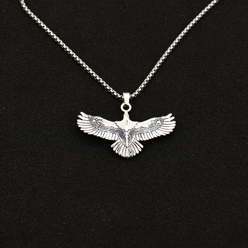 sterling silver soaring eagle pendant necklace elegant style fashion jewelry accessory