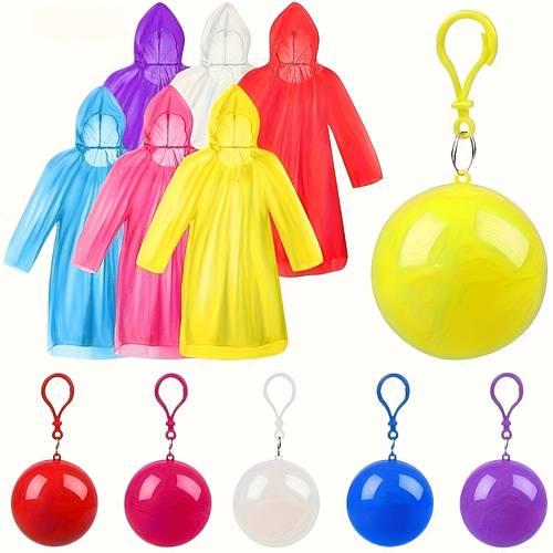 3pcs mixed color emergency high quality portable disposable raincoat with keychain suitable for camping outdoor activities hiking sports and amusement parks in colors lightweight and easy to carry