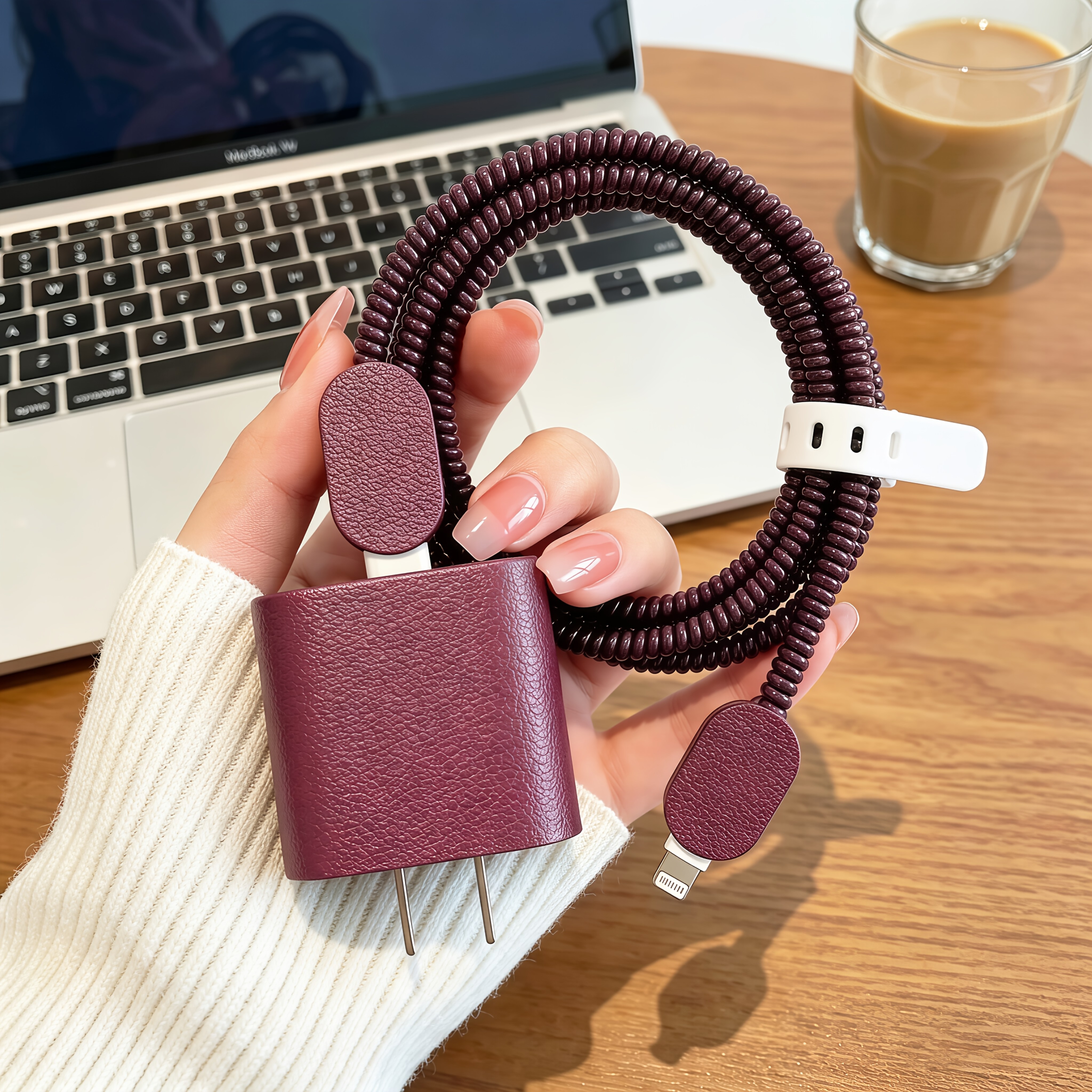 TEMU Lot de 5 pièces. Motif à carreaux. coque de pour chargeur Apple 20 W/protecteur de câble de données. Compatible avec iPhone 17/16/15/14.