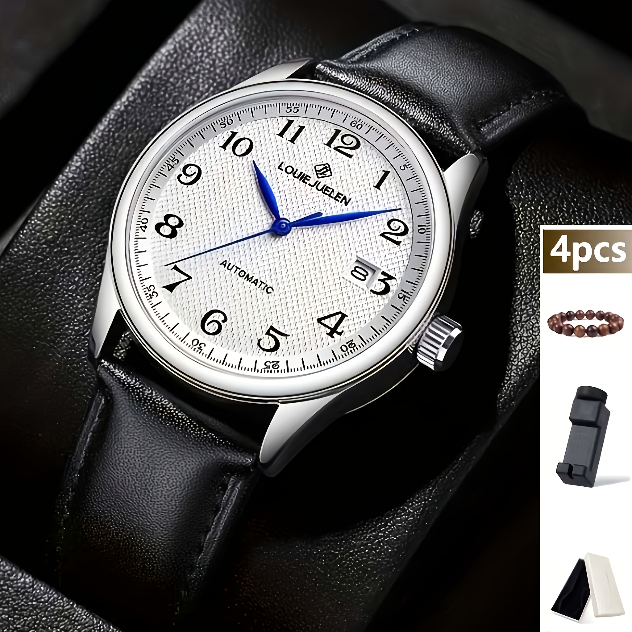 Image of 4pcs Men's Mechanical Watches, Stylish, Trendy, Easy And Versatile Business Watches For Men And Women, The Best Christmas Gift, Without Battery