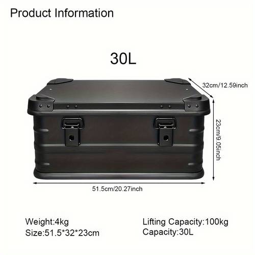 30 80l outdoor storage box waterproof aluminum alloy camping picnic travel bag with closure large capacity hiking accessories picnic essentials durable outdoor gear secure closure