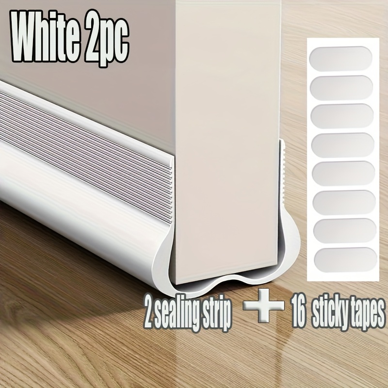 TEMU 2 Pack Quick-install Weather Stripping - 36.7" Plastic Door Sweep, Superior Wind & Insect Protection, Seal, Reduces Door Friction For Smooth