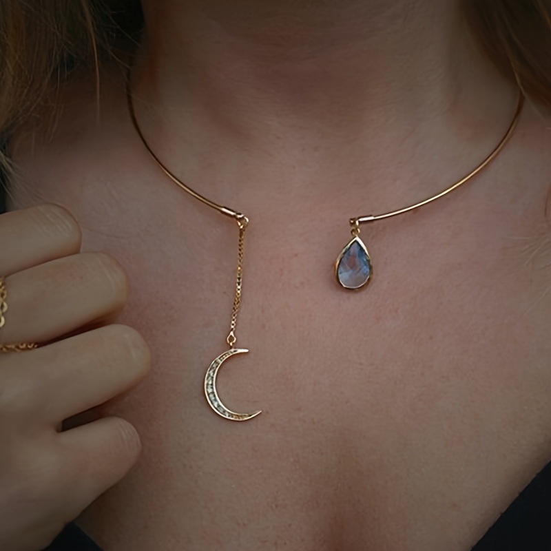 TEMU Women's Minimalist Necklace - Pendant With Teardrop, Everyday & Party Jewelry, Elegant Necklace For Women - Sophisticated Collarbone Chain,