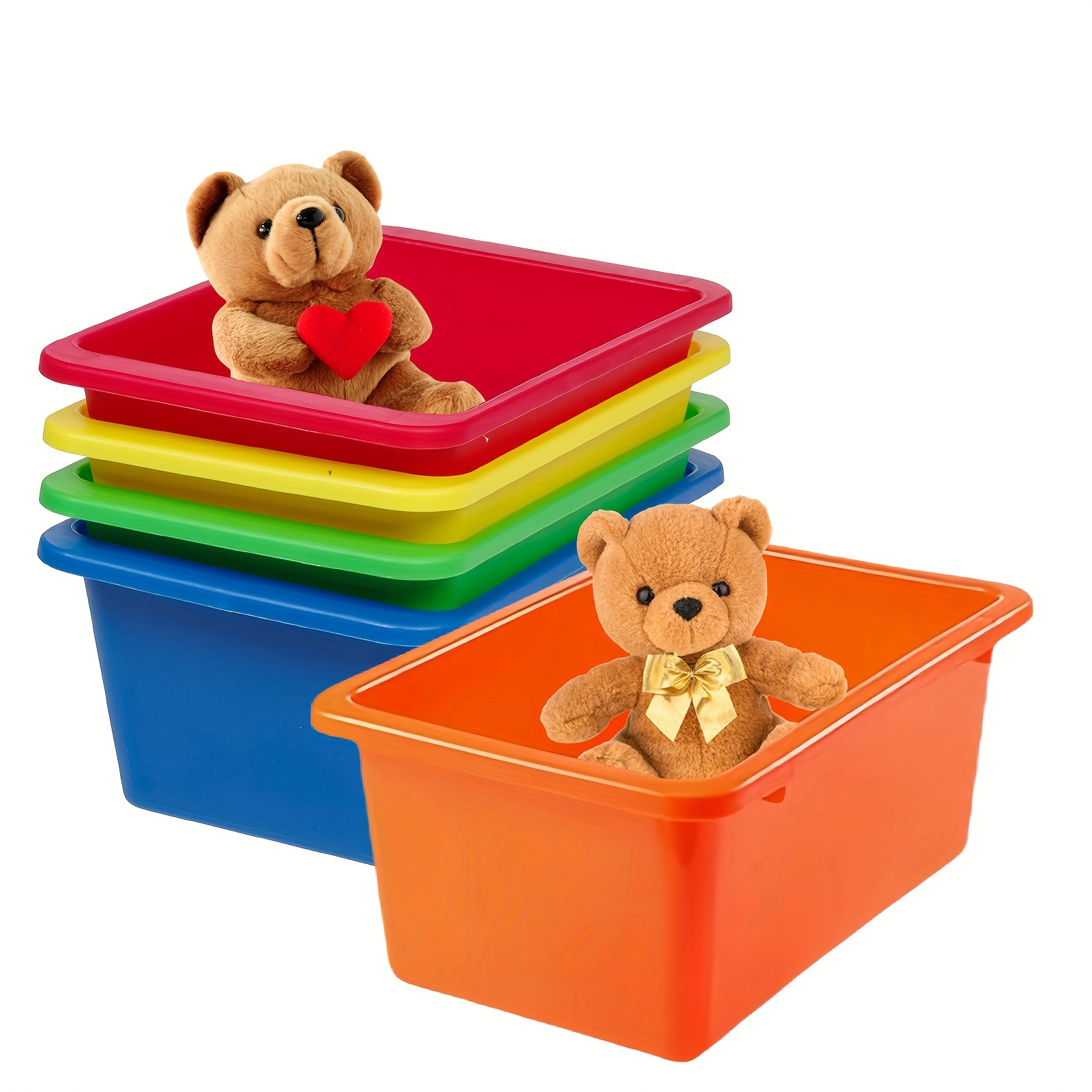 

5- Plastic Bin Set: -, , And Suitable For , , , And Organization (11.4 X 7.5 X 4.9 )