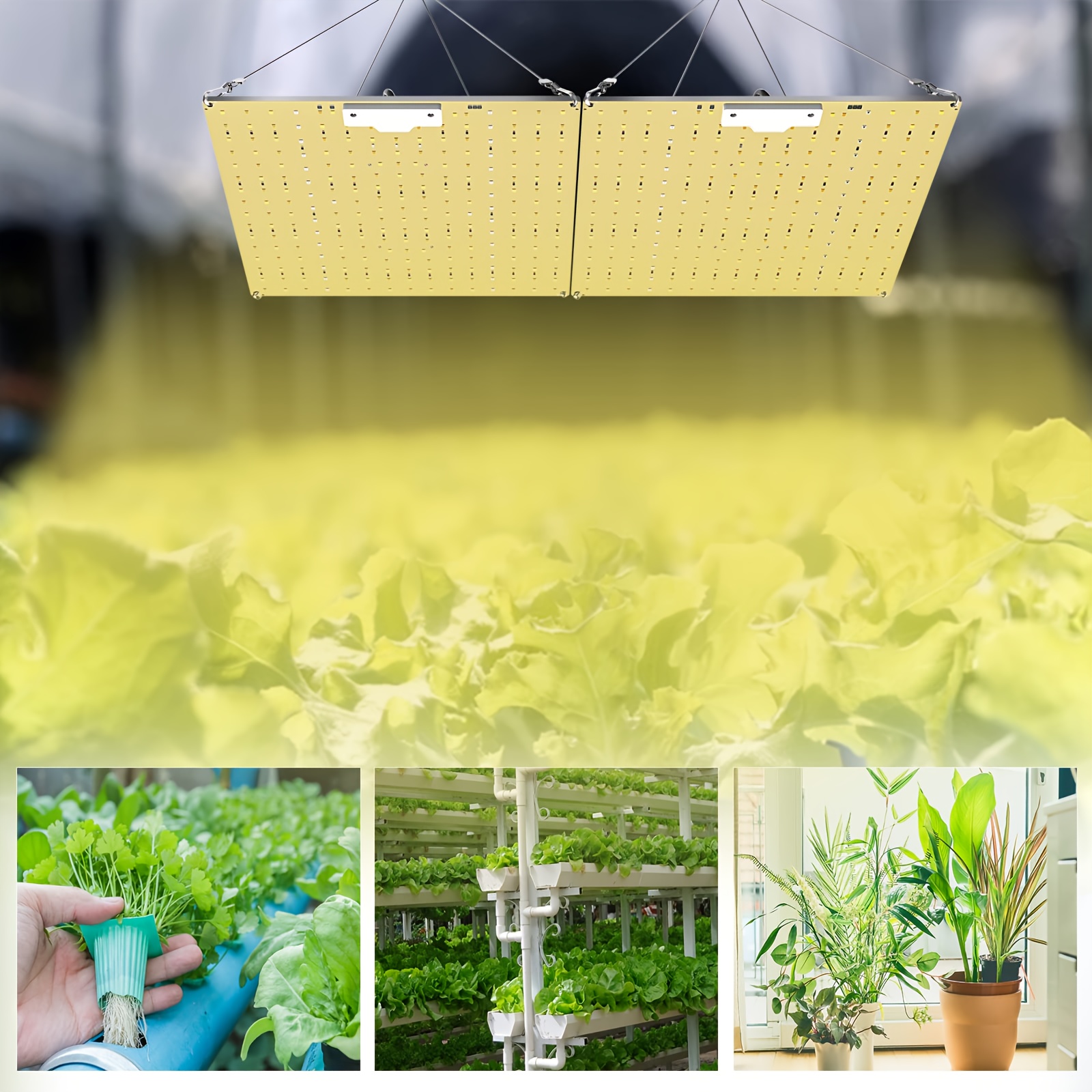 

Full Spectrum Led Quantum Plate Plant Grow Light For Vegetables, Flowers, Greenery Greenhouse Plant Growth Fill Lights