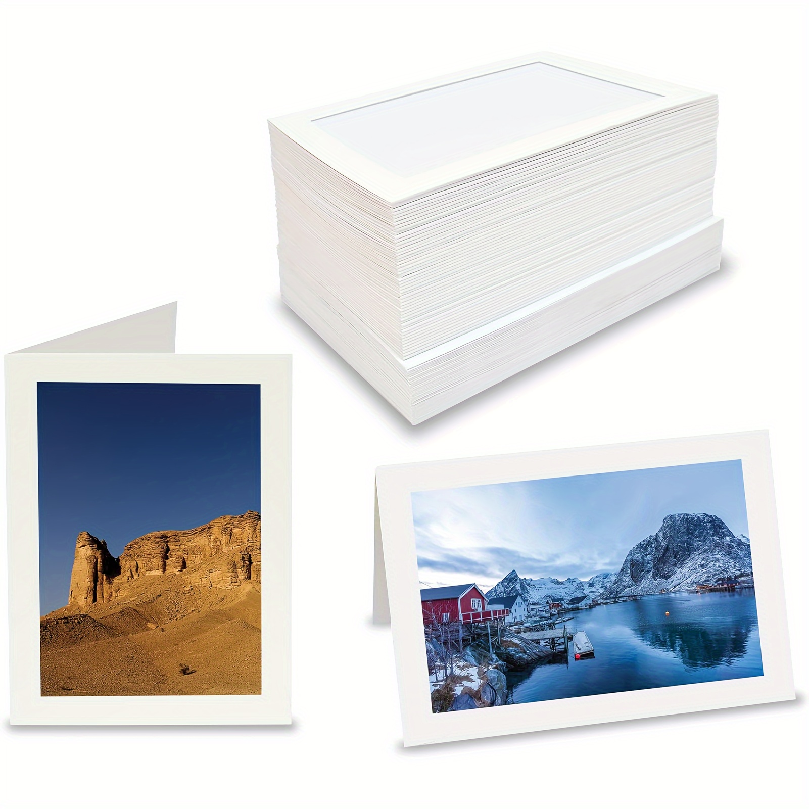 

Photo Frame Note Cards For 4" X 6" Photos, 50 Pack, Photo Inserts With Envelopes (white, 50 Pack)