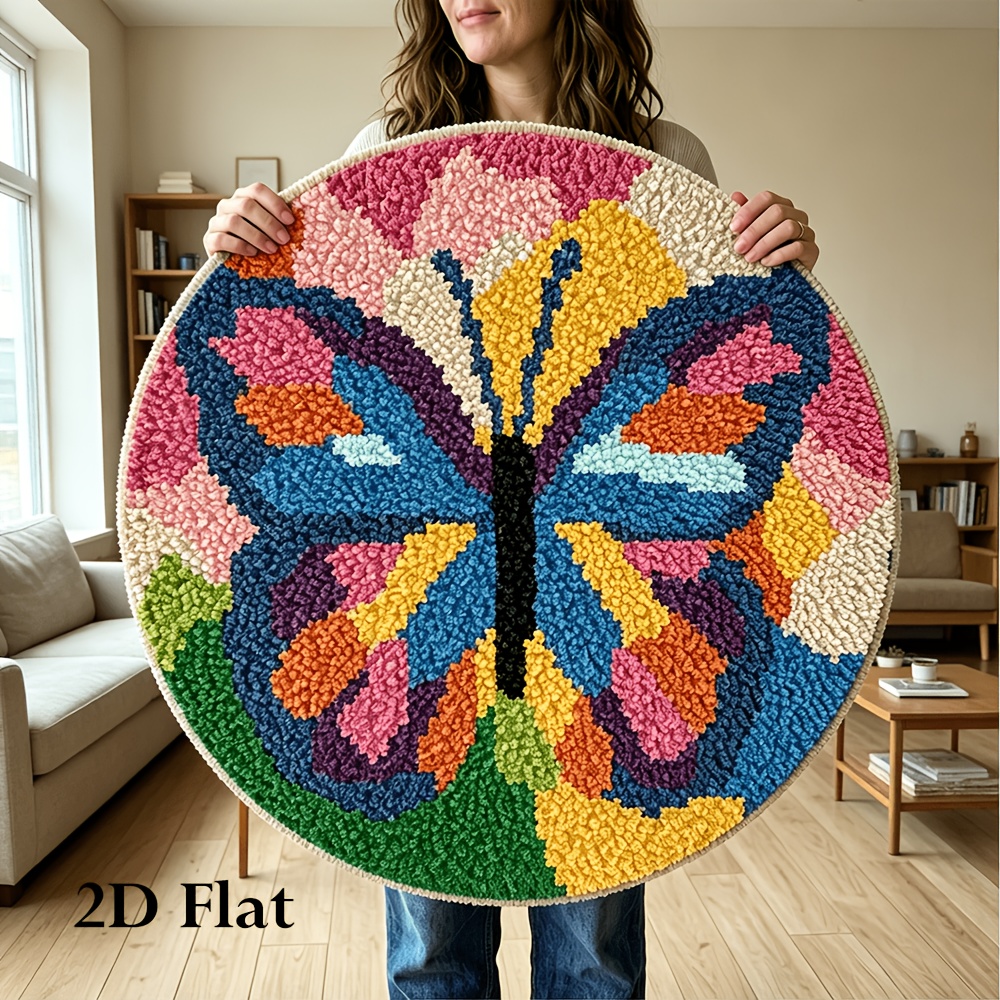 2D Plane Butterfly Pattern Crochet Rug Material Set