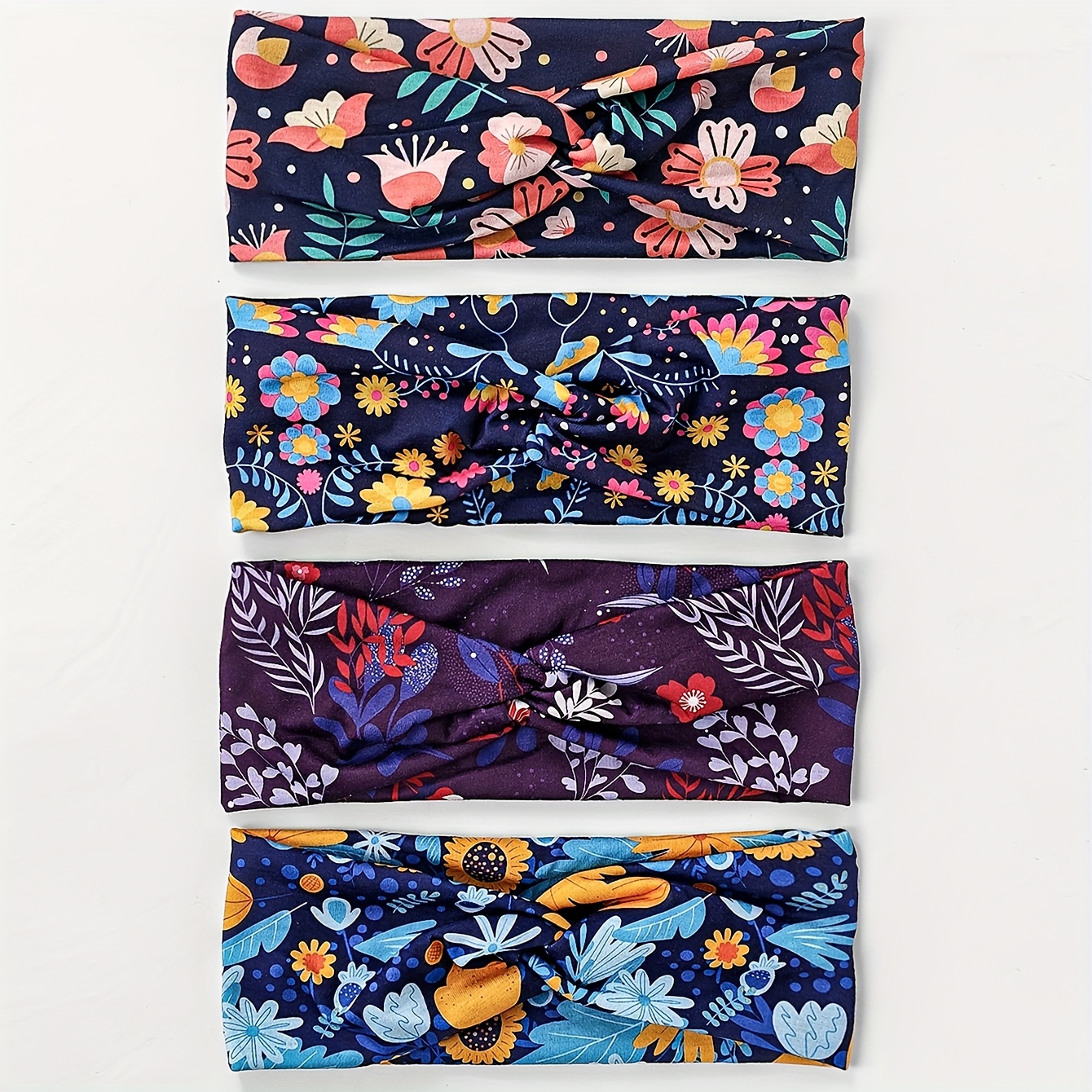4pcs Of Summer Printed Women's Vacation Sports Headbands