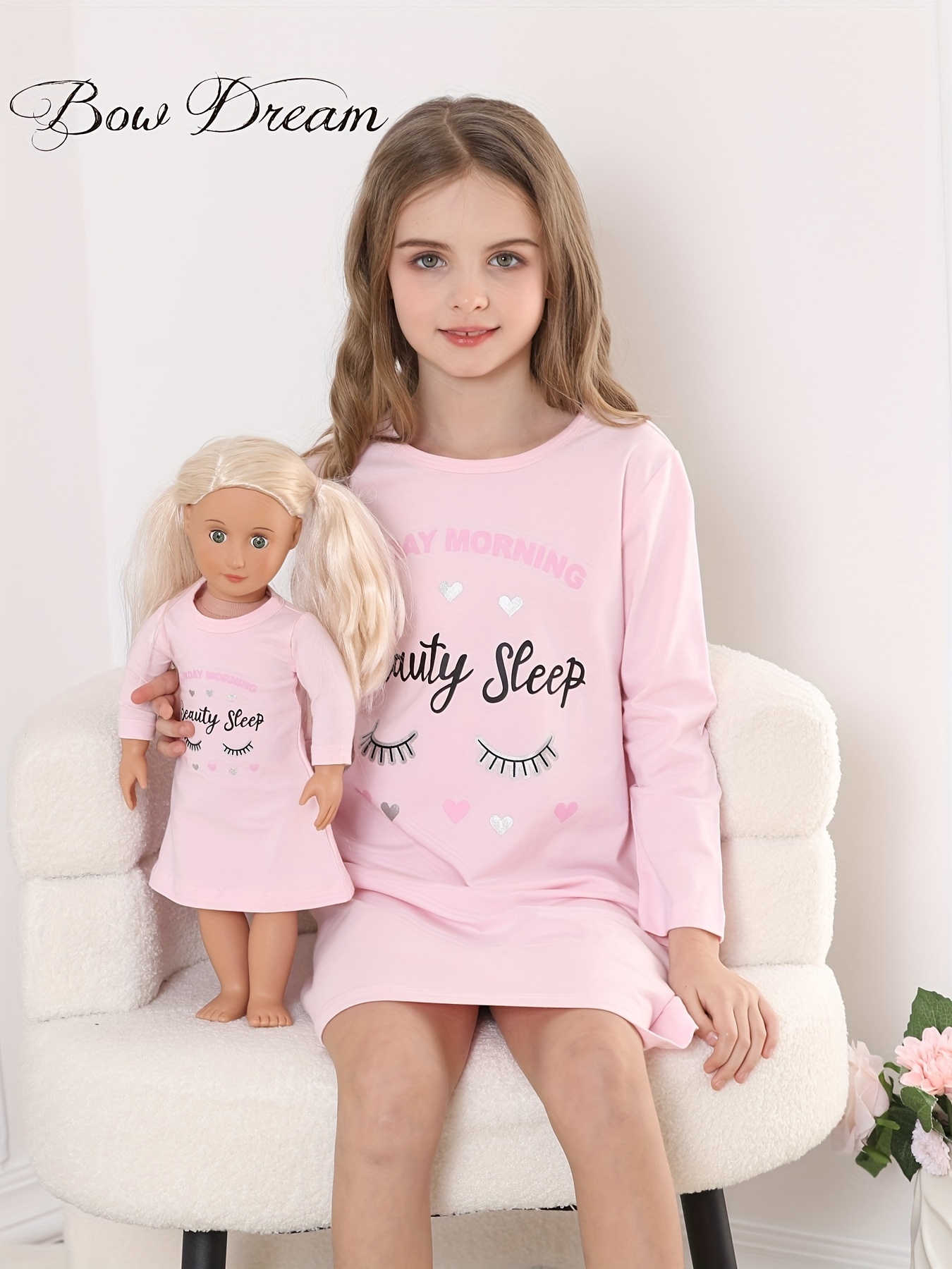 Sweet Dreams - 18 inch American Girl Doll Clothes - Pink Nightgown