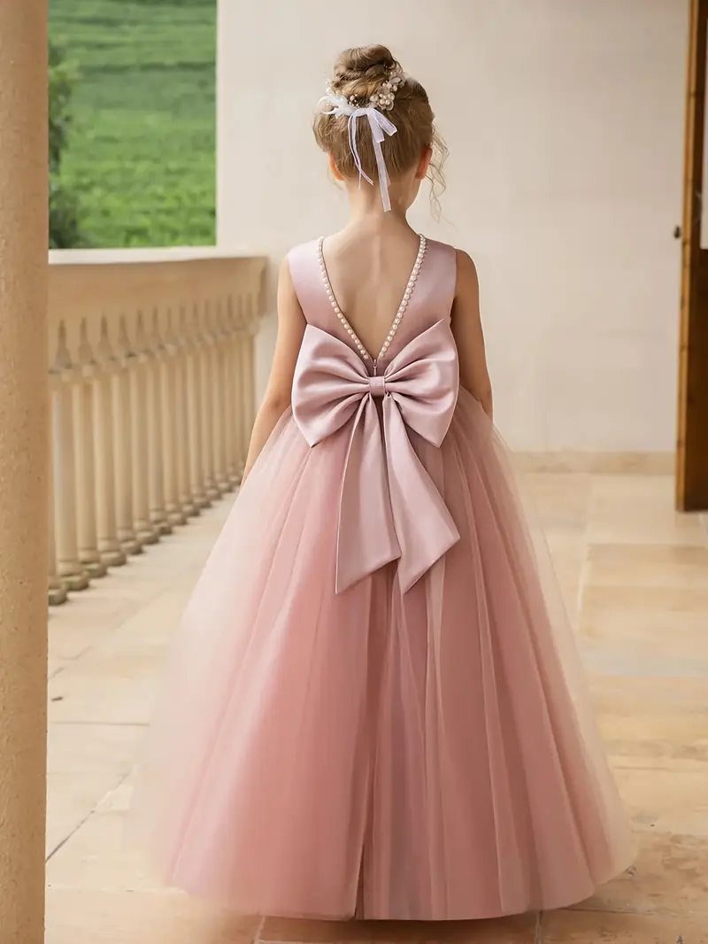 Vestido elegante de princesa para niñas con * de * y espalda * con perlas de * vestido de * de * para niña de l