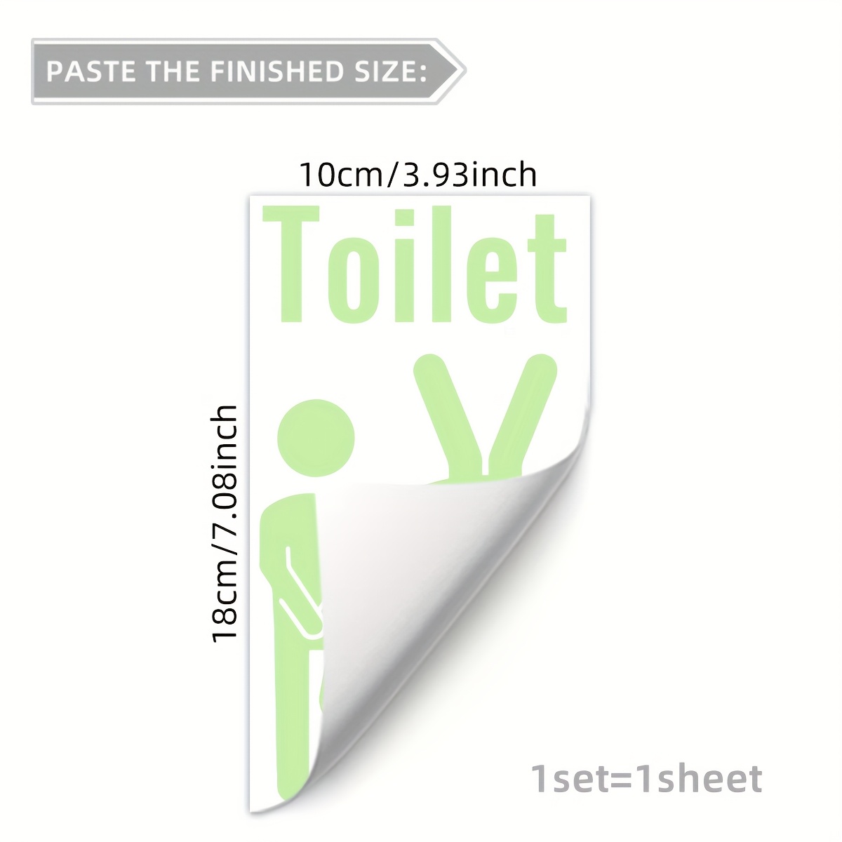 A Creative -the-dark Restroom Sign Wall Sticker For Bathroom Background Wall Decoration Yj16000