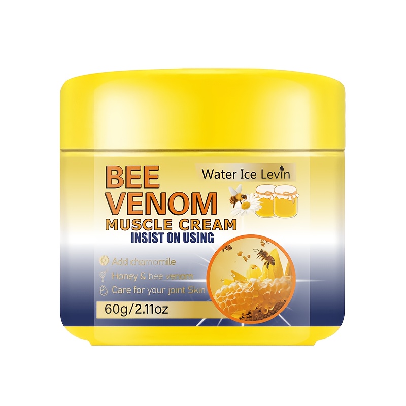 Image of Bee Venom Cream, Bee Venom Advanced Joint And Massage Cream - Moisturizer With Honey, Turmeric, Aloe Vera And Vitamin C, For Back, Neck, Hands, Knee, 60g