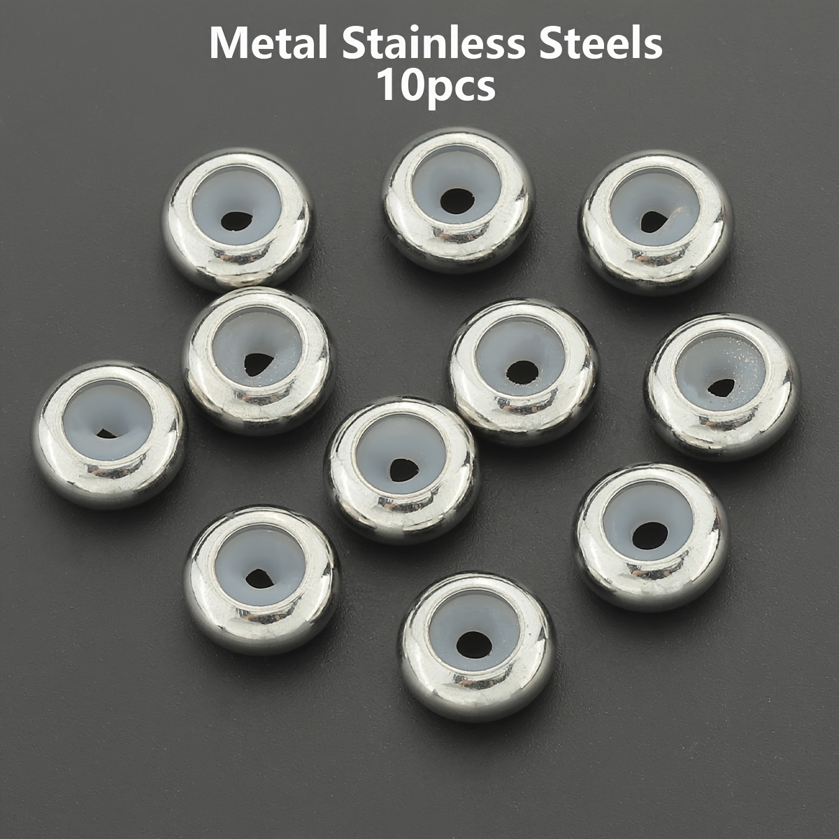 10pcs Stainless Steel Positioning Spacer Beads for DIY Projects