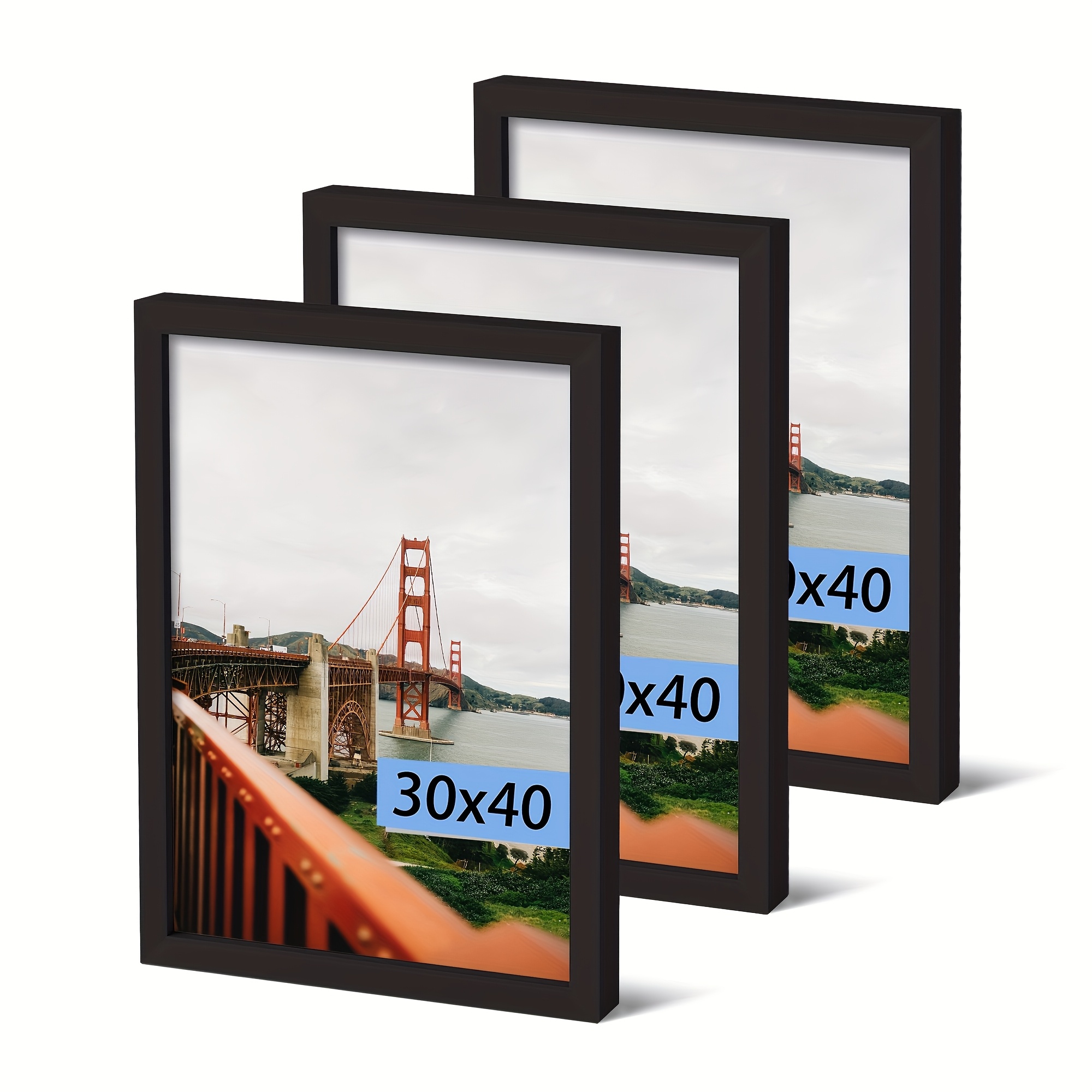 Image of 3pcs 30x40cm A4 21x30cm Modern Mdf Christmas Photo Frames | Wall Art Pictures Frame For Tabletop And Wall Mounting, Artificial Wood, Vertical Orientation
