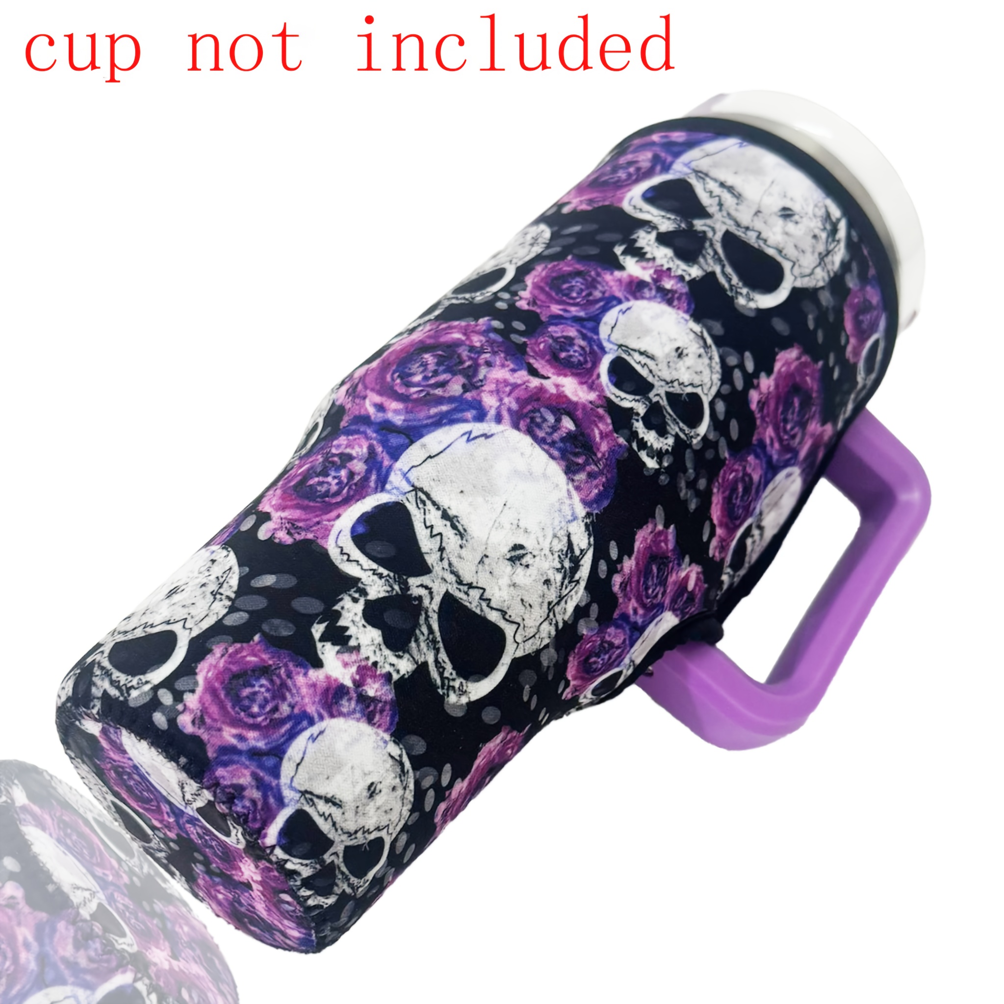1pc Creative Skull Printed Insulated Cup Sleeve For 40oz/1200ml Tumbler,  Anti-Drop Anti-Scratch Cup Holder For Outdoor Camping, Driving And Traveling