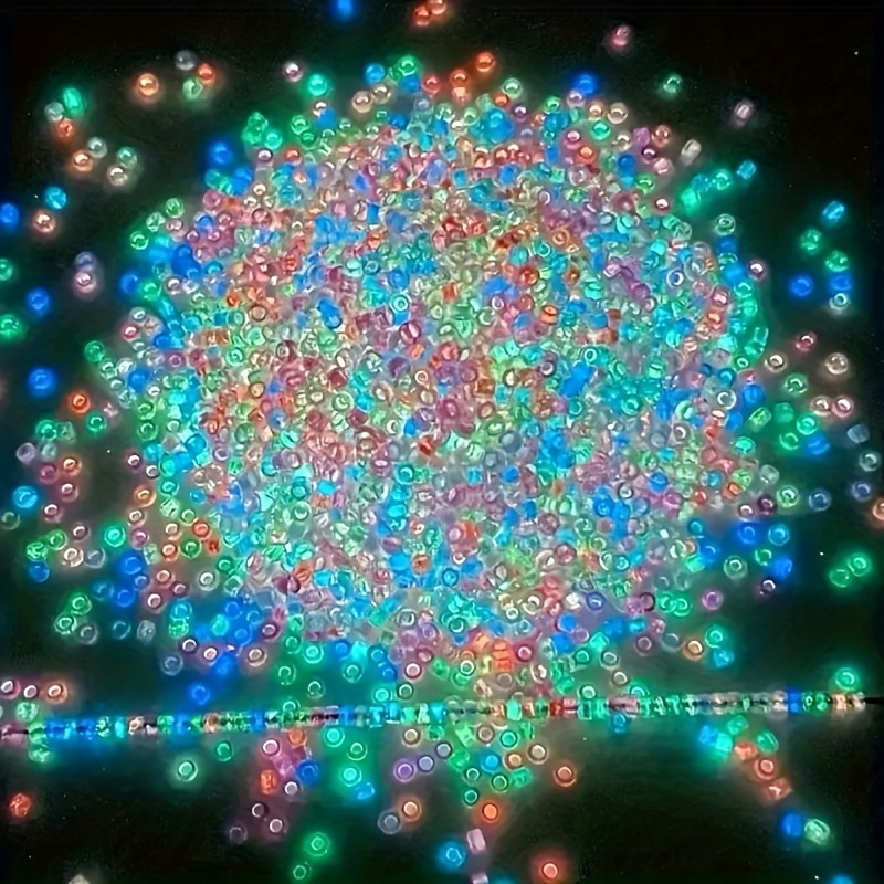 1000pcs 3mm -the-dark Rice Beads, Luminous Glass Seed Beads, Suitable For Jewelry Making, Fashion S, Necklaces, Rings And Craft Supplies