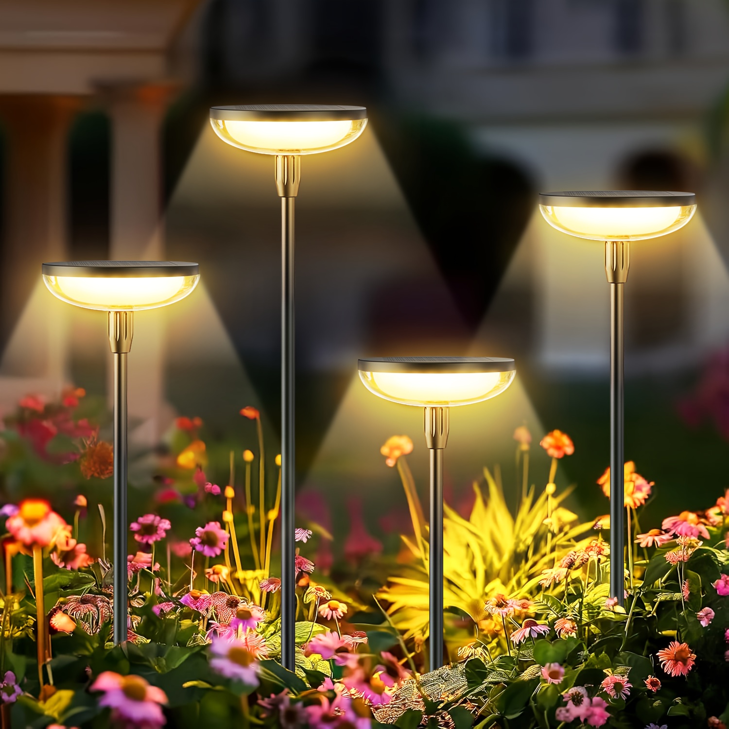 TEMU 2026 Upgraded 31 Inch Tall Solar Pathway Lights, 19 Leds 40lumen Bright Solar Garden Lights Ipx5, All Night Long Lasting Outdoor Solar Landscape