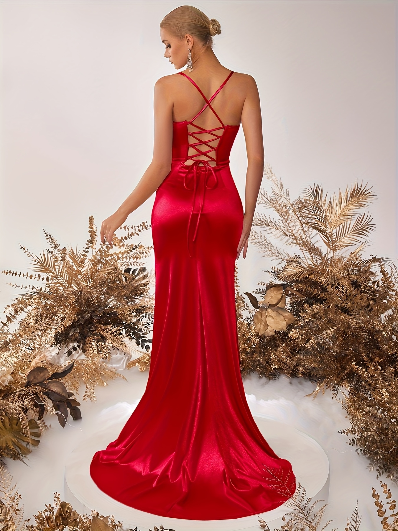 red dress couture backless MAXI JERSEY WITH BEAD DETAILS | CULT MIA up back unveils an unforgettable statement of modern elegance Stella Couture 22764 Size 4