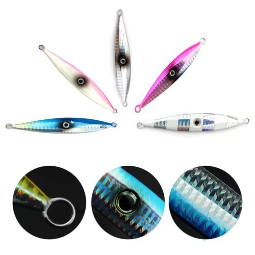 5pcs fishing lure metal jig night fishing luminous lure glow metal lead jigging lures without hook mixed colors