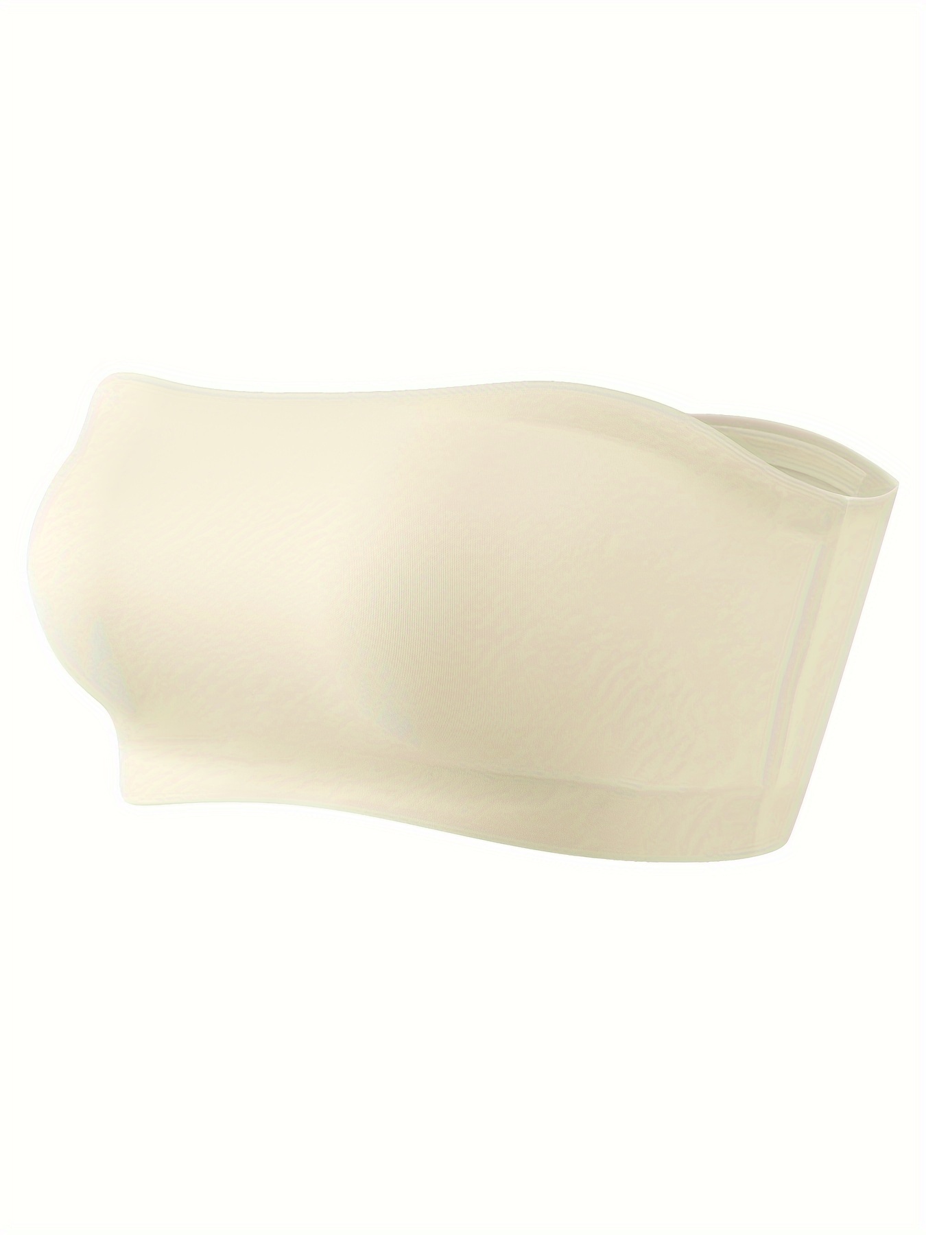 Sexy Strapless Bandeau Bra, Nylon 95% Elastane 5% Knit Fabric, Invisible Comfort, Solid Color, No Padding, Wireless, 170gsm - Adult Size