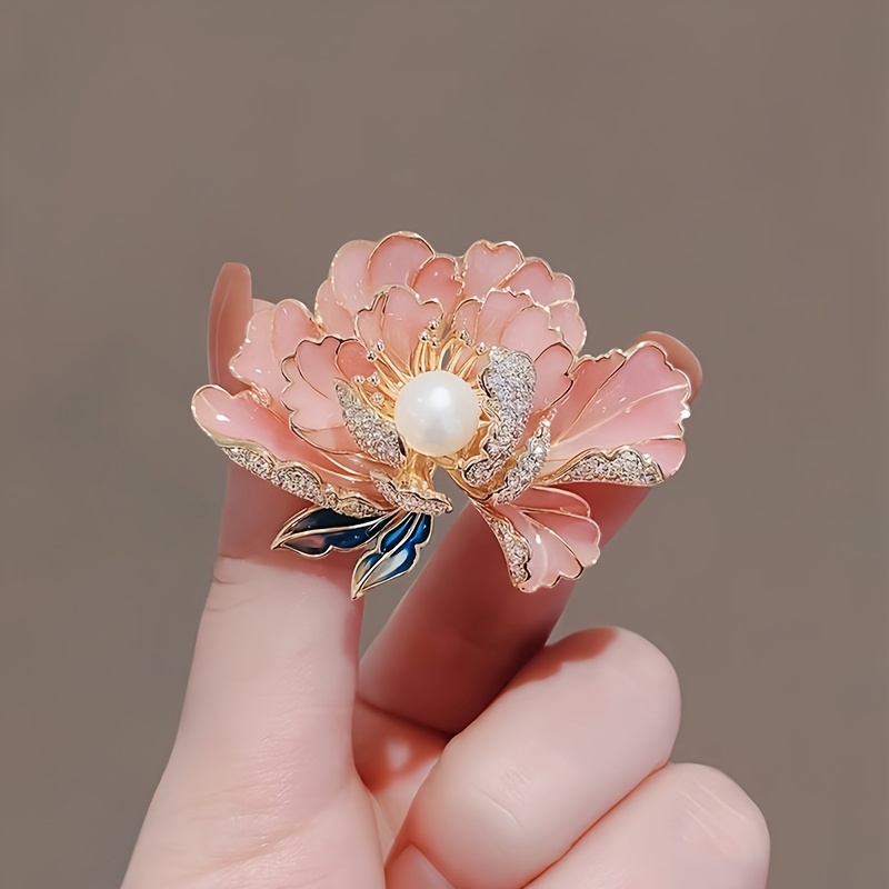ladys fashionable and elegant vintage peony brooch Product details 3