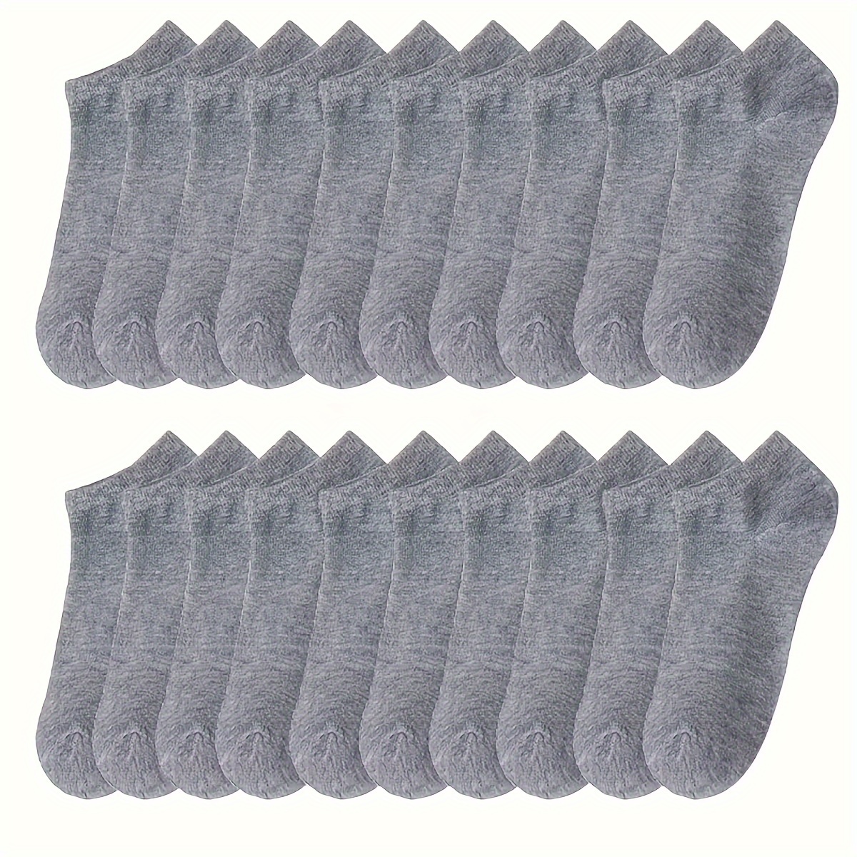 

Low Cut Ankle Socks Men Athletic Short Solid Color Sock Soft Moisture 20-pair Pack