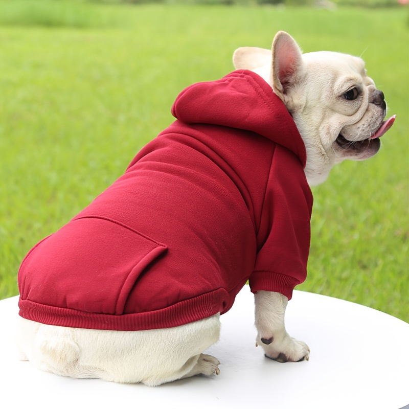 

1pc Pet Hoodie Sweatshirt With Pockets, 100% Polyester Pullover For Small, Mini & Toy Breeds, Hand Wash Only, Comfort