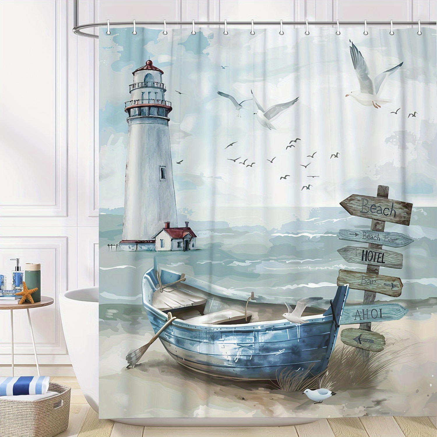 Beach Polyester Shower hotsell Curtain