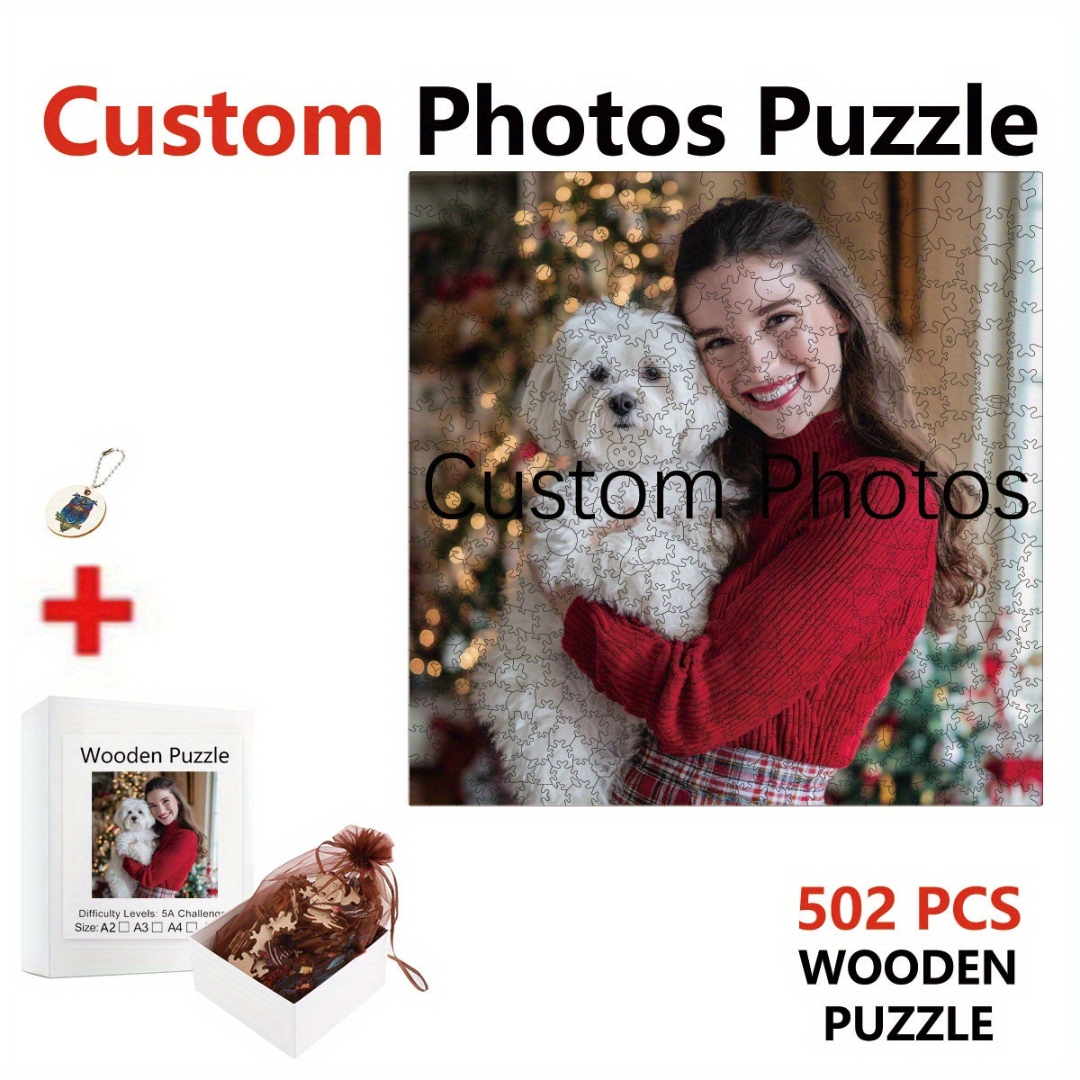 502pcs Custom Square Wooden Puzzle, Personalized Gift for All Ages