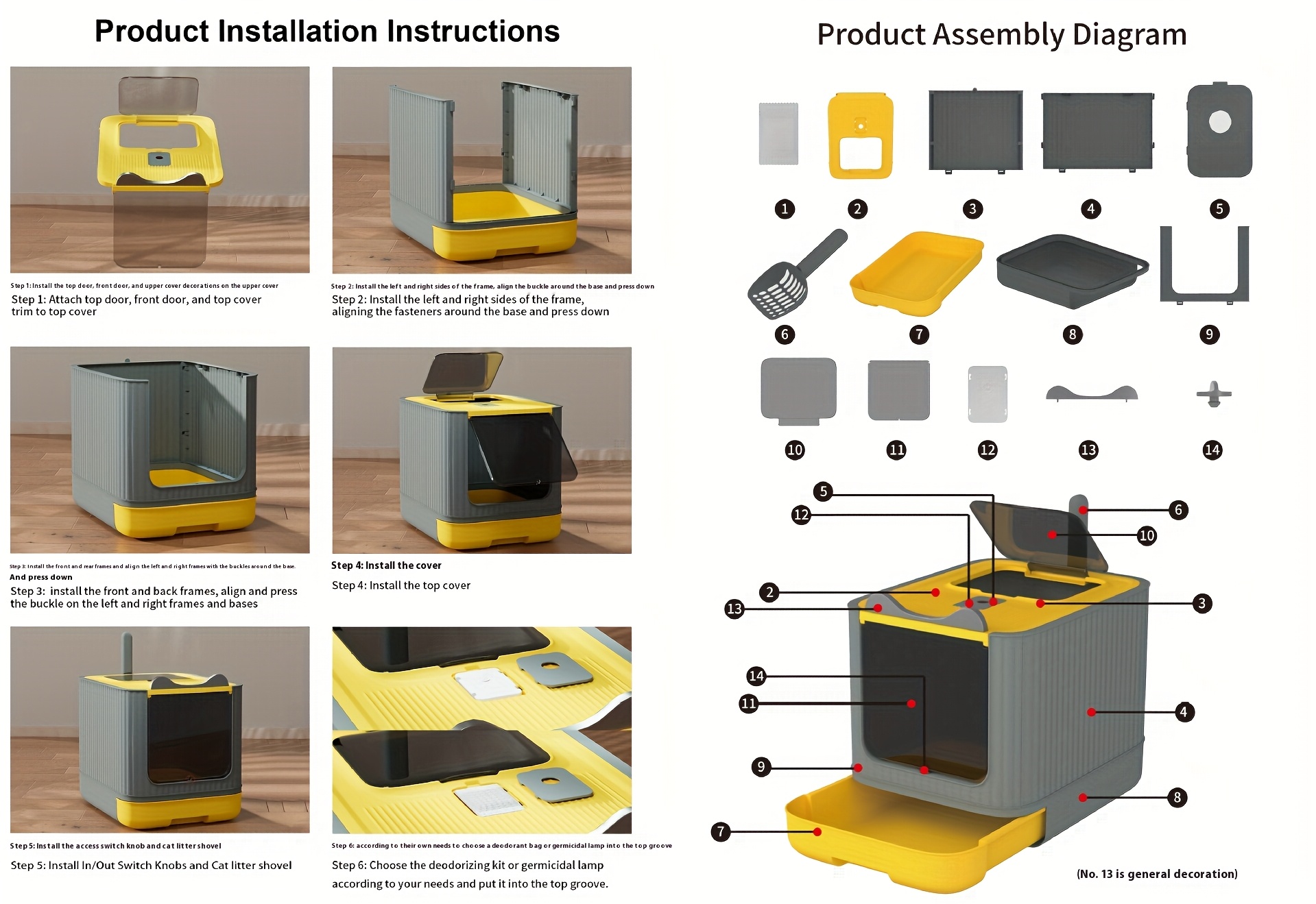 BRAIDOL XL/XXL Caja de Arena para Gatos Cerrada con Sistema de Control de Olores, Cajón de Fácil Limpieza y Cubierta Antisalpicaduras - Caja de Arena Resistente Adecuada para Hogares con Múltiples Gatos, Gatos Grandes y Mascotas con Sobrepeso - Recinto Duradero con Ventilación y Pala Gratis