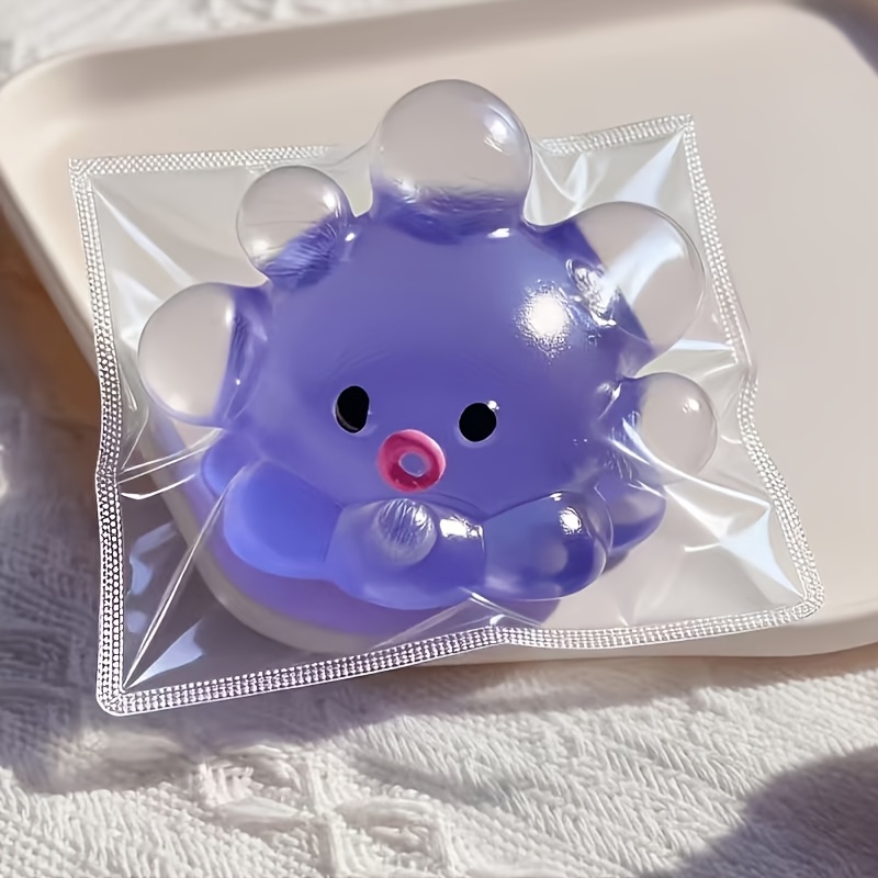 self made bubble making octopus shaped toy squeezing