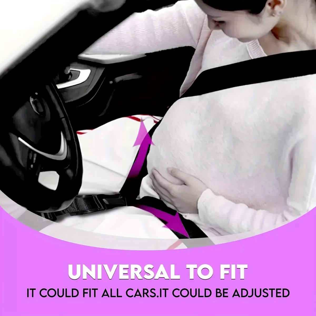 adjustable car safety belt positioner comfortable back support for women mothers large belly durable abs material mixed colors car seat accessories adjustable design breathable fabric car seat belt cushion details 6
