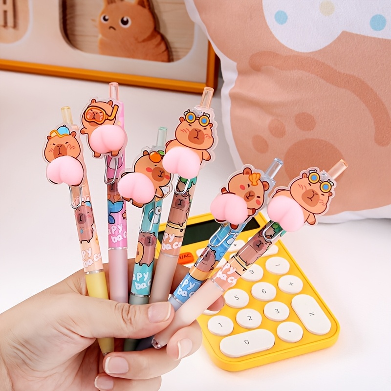 

Knead Pleasure Butt Pen, Relax Pen, , Capibara Cartoon Pattern Ballpoint Pen, 0.5mm Fine Tip, Retractable Round Ballpoint Pen For Use, Ballpoint Pen Pen