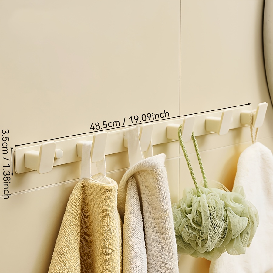 White Hook Coat Hook For Entryway, Drilled Wall-mounted Key Rack And Multi-hook Organizer