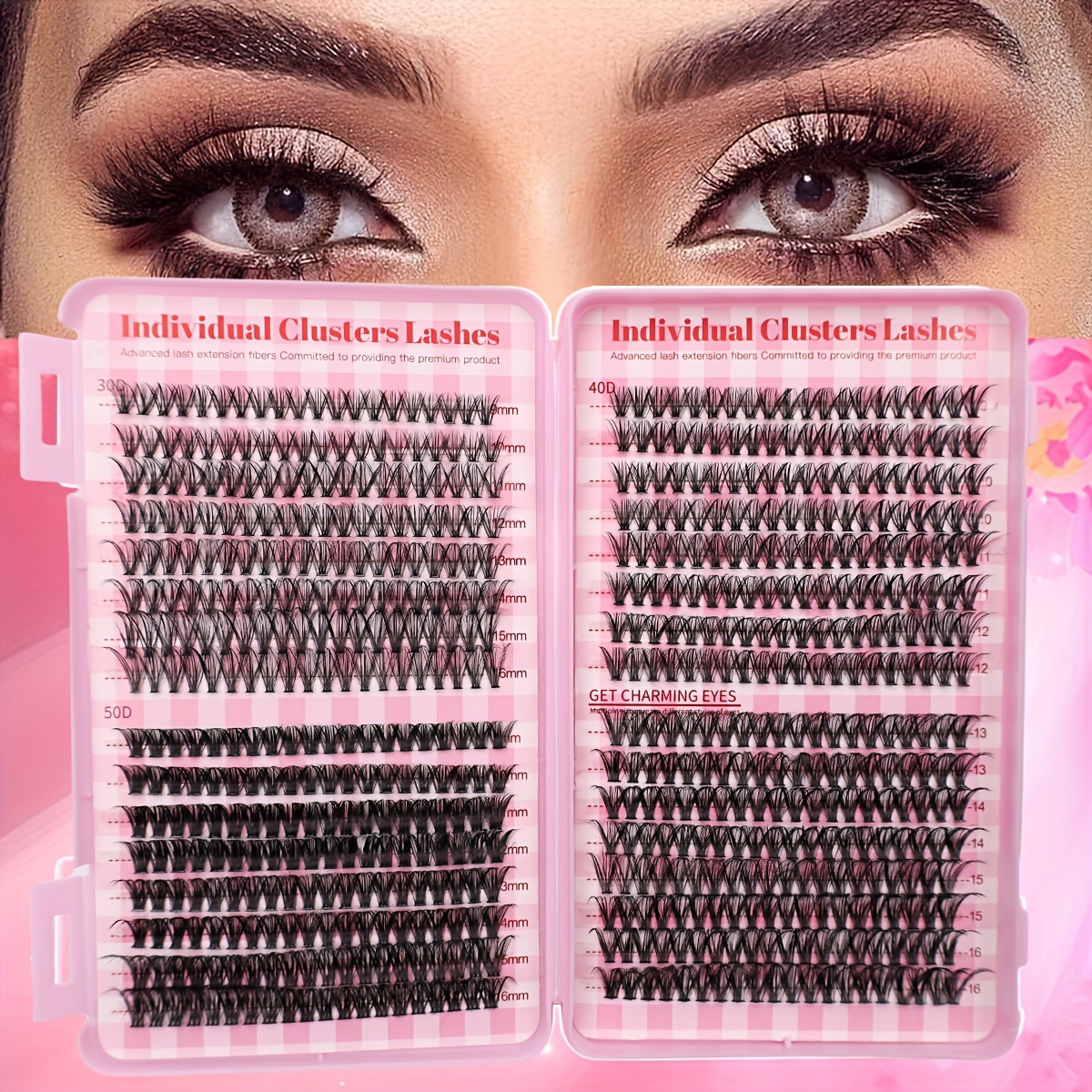 

640 Eyelash Extensions - D Volume, Fluffy Eyelashes, 3d , Diy Eyelashes, Suitable For , 9-18mm, 30d-80d Thickness, , Doll And