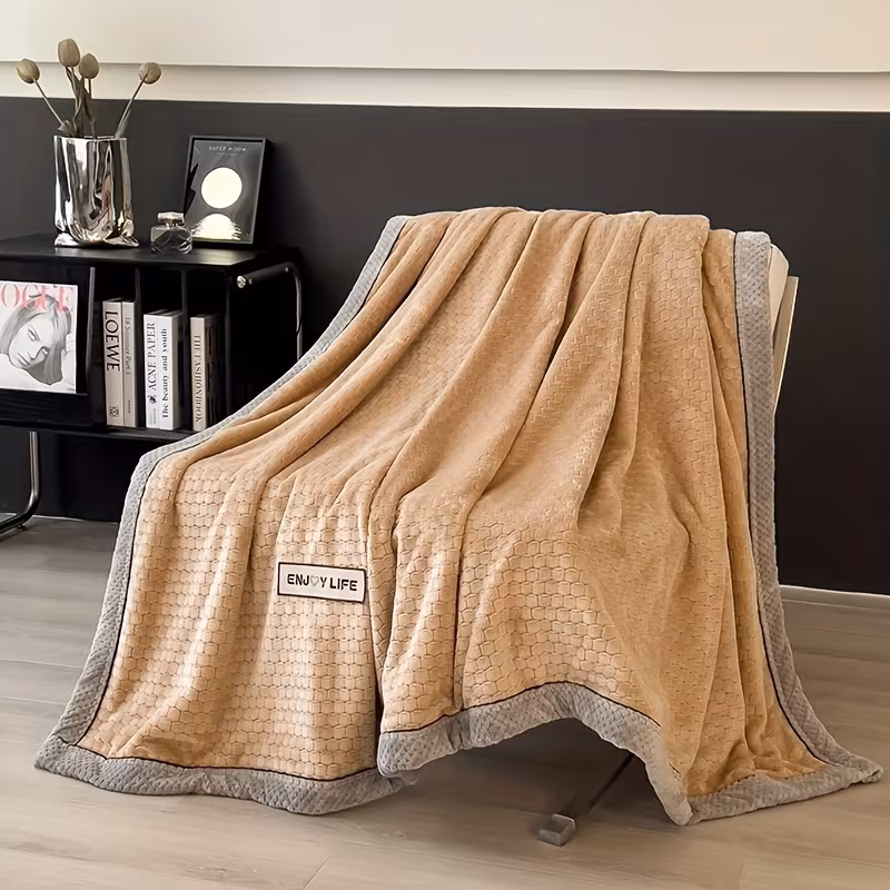 1pc luxury milk velvet blanket ultra soft plush winter bedspread cozy throw with football pattern machine washable for bedroom living room Product details 4