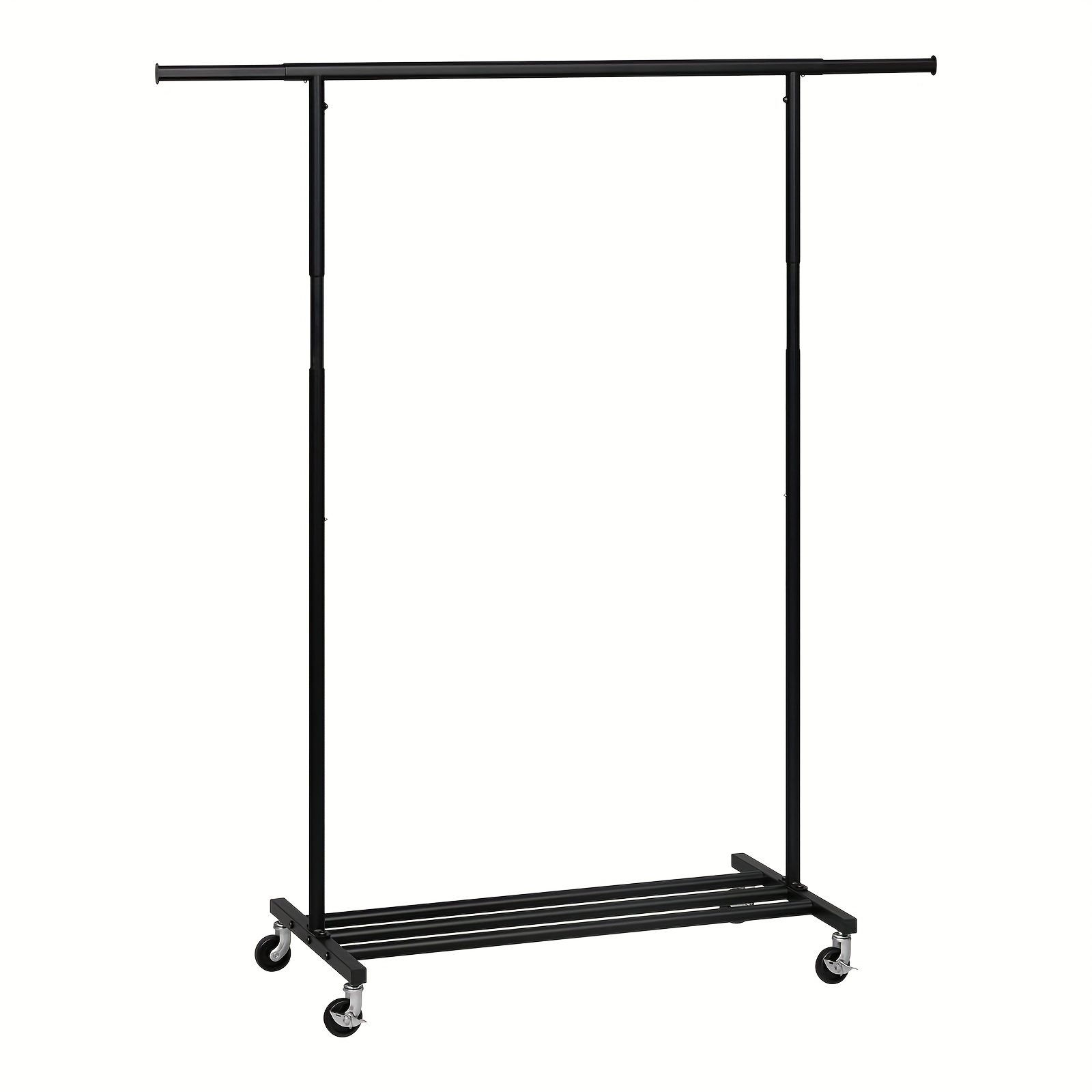 1pc Giant Hanging Load Capacity 70kg Movable Wheeled Coat Rack, Clothes Rod Out! Black And , Easy To Assemble, Suitable For Living Room And Bedroom
