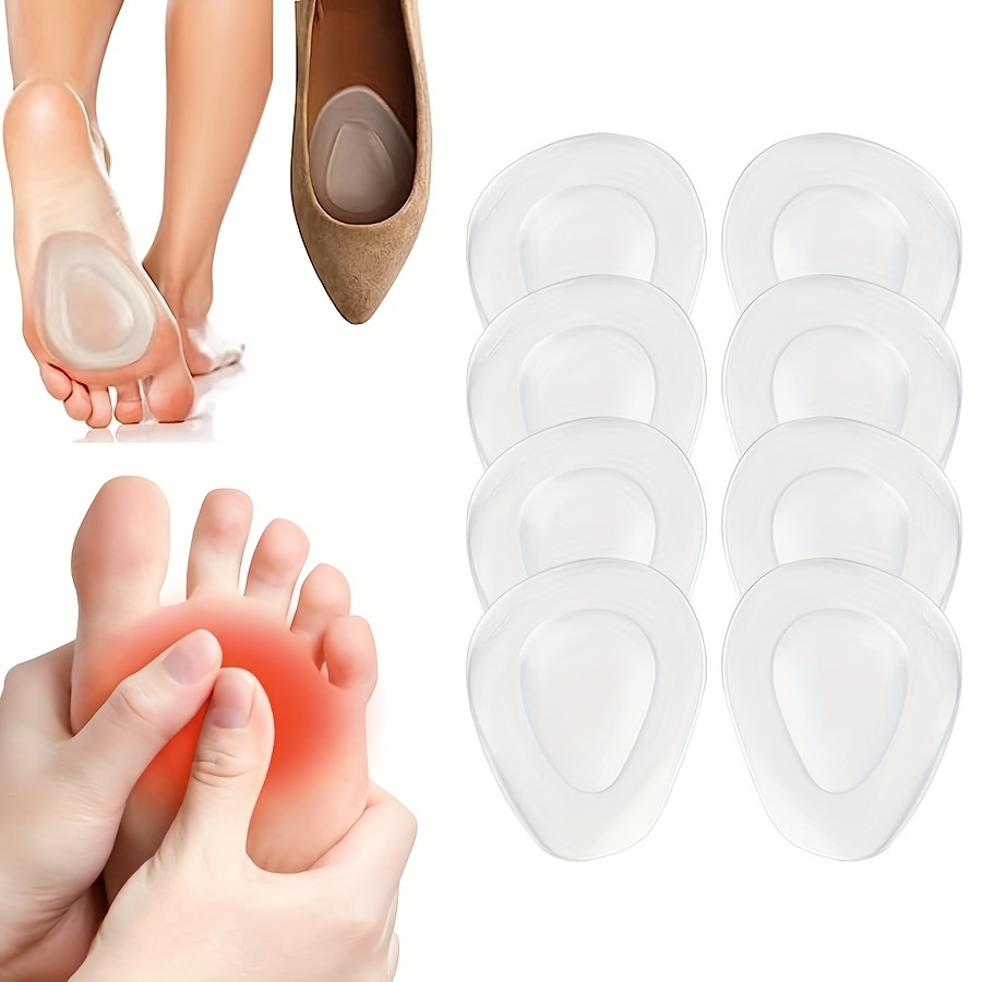 

8pcs Thickened Non-slip Transparent Forefoot Cushion For , Support Forefoot Gel Insoles