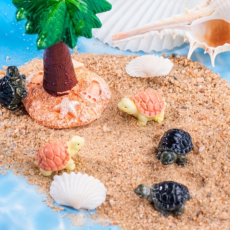 10Pcs Mini Turtles Luminous Ornament Figures Tiny Turtles Micro Fairy Garden Landscape Fish Tank Landscaping Accessories