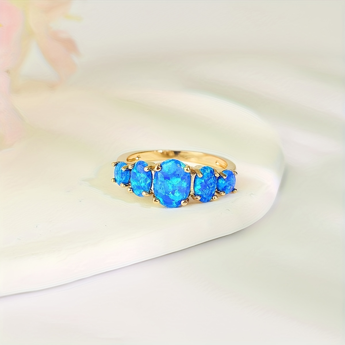 18K Golden Plated Opal Ring for Women