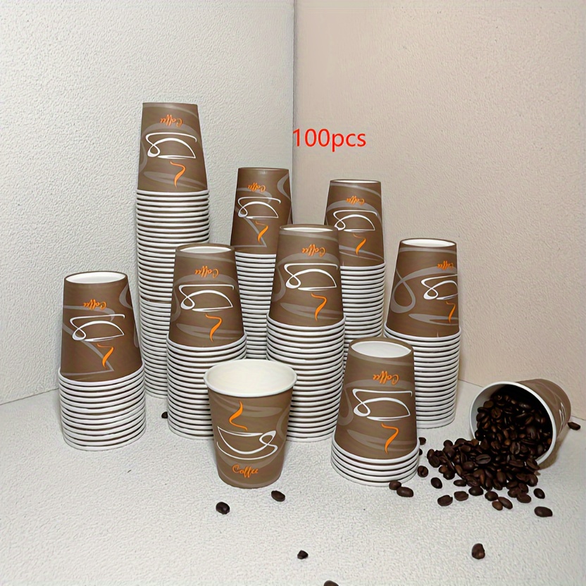 Image of 50/100pcs 8oz Disposable Cup, Used For Hot And Cold Beverages, A High-quality Disposable Paper Cup For Coffee/tea, Used In Homes, Bars, Work, Parties, Or Outdoors