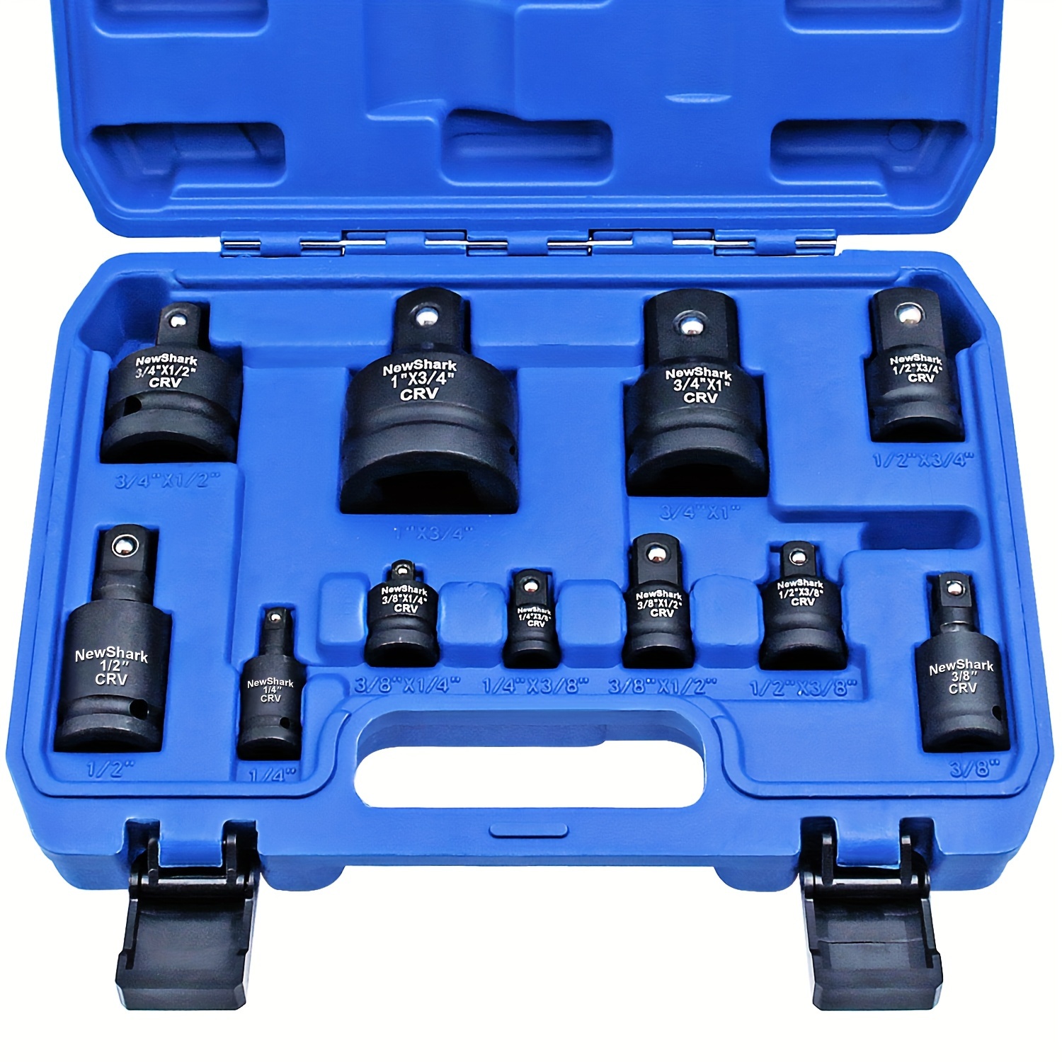 

11pcs Impact Adapter And Reducer Set And Universal Joint Swivel Socket Adapter Set, 1/4" 3/8" 1/2" 3/4" 1" Drive Socket Adapter Set, With A Storage Case.