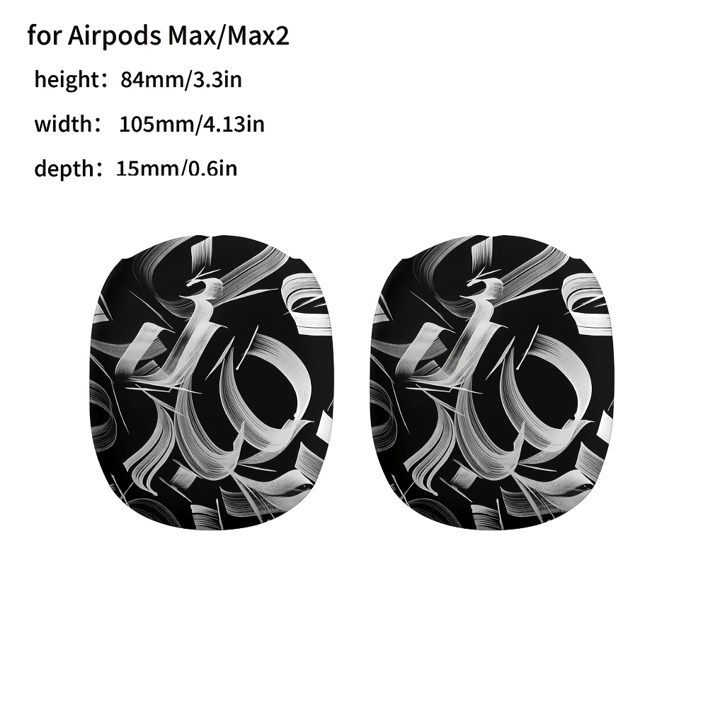 TEMU Étui de protection brillant rigide avec motif graffiti et blanc, , adapté aux Airpods Max , un étui de protection pour écouteurs