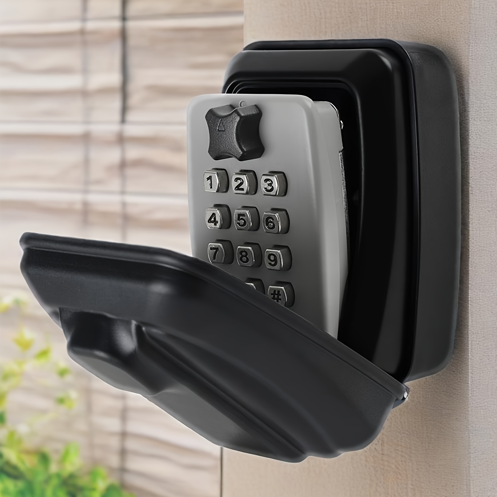 House Security Aluminum Alloy Key Lock Box, 4-Digit Combination Waterproof Portable Key Storage Lockbox Wall Mount Large Capacity - Mounting Kit included