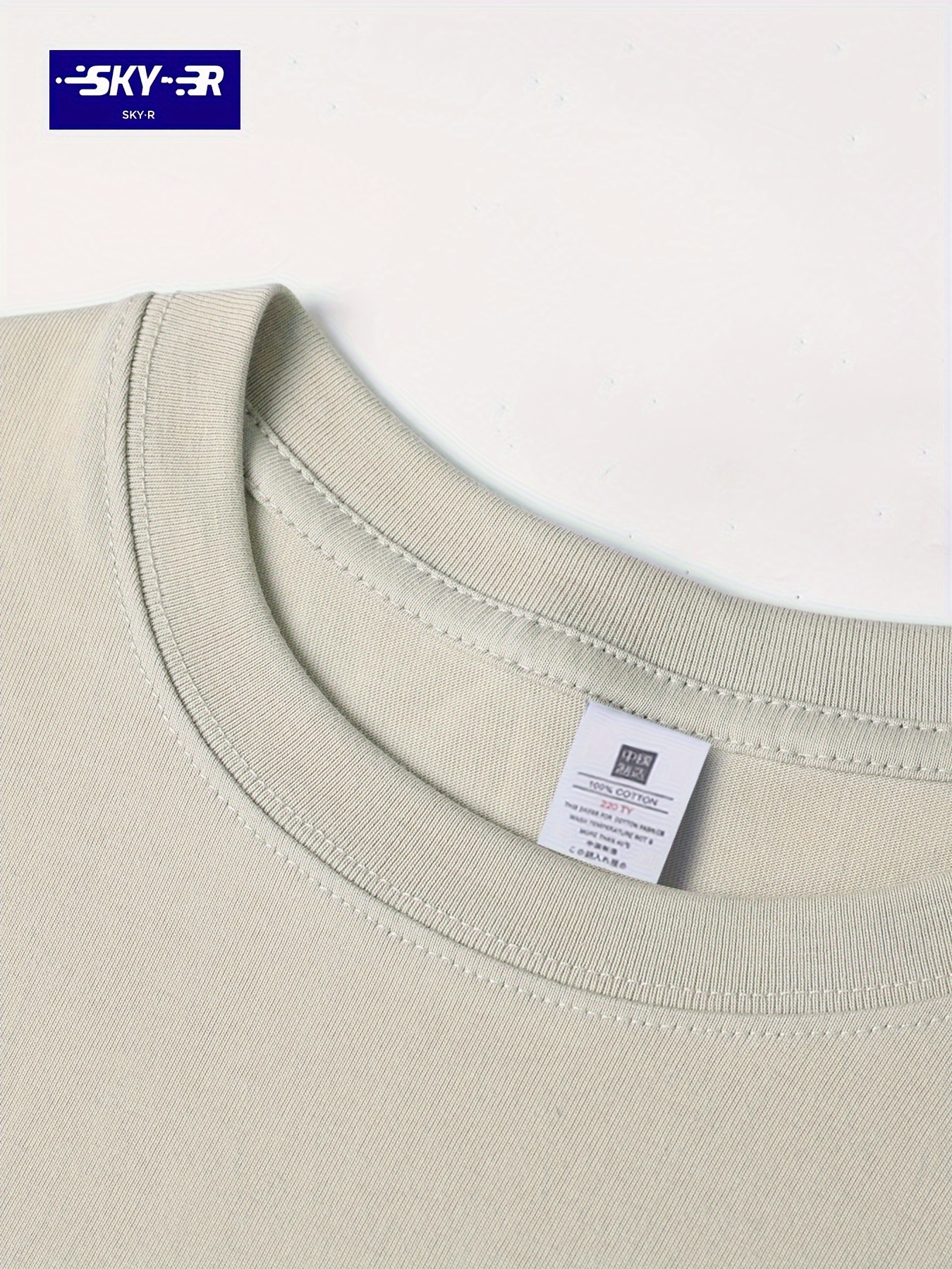 SKY?R Brand Cartoon Print Casual Summer Crew Neck Short Sleeve Drop Shoulder Loose Fit Cotton T-Shirt